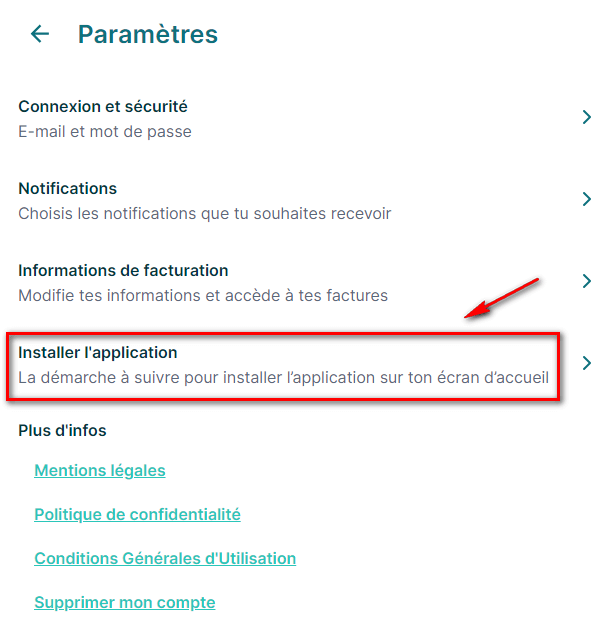 Installer l'application Epitop