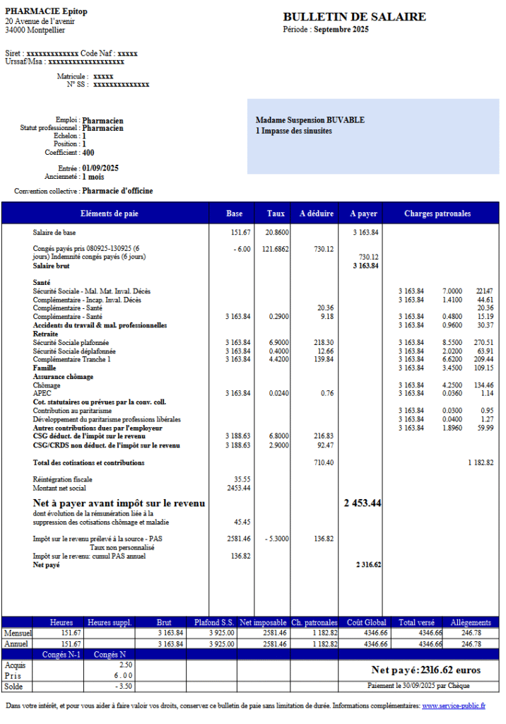 Bulletin de salaire